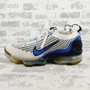 Nike Air Vapormax Flyknit GS White Photo Blue Lace Up Athletic Sneakers W109